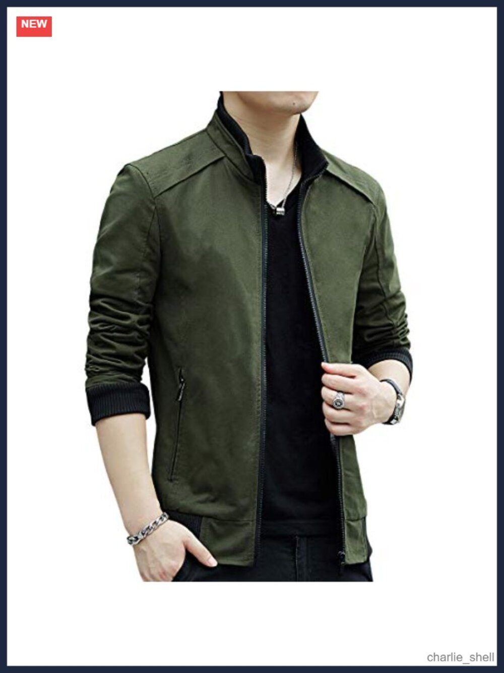 Mens Cotton Lightweight Windbreaker Zip Jacket Anorak Outdoor